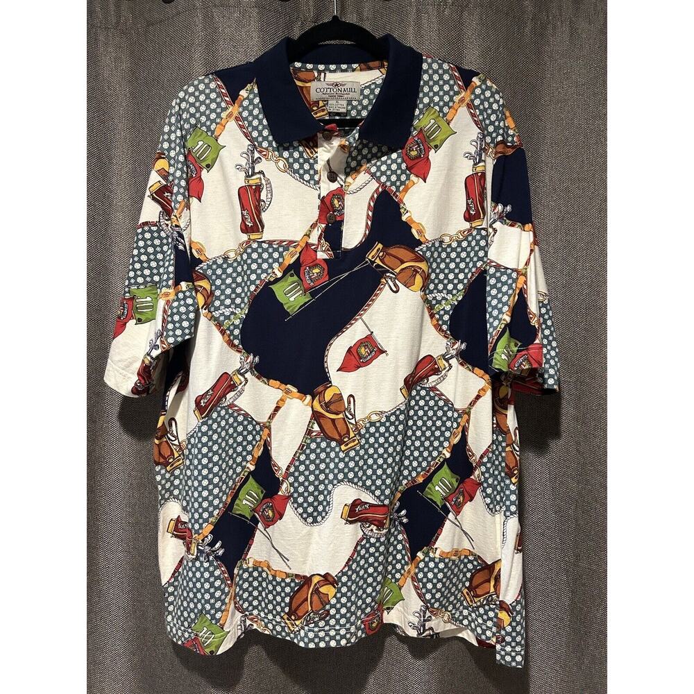 Golf Polo All Over Graphic Golf Design Size XL